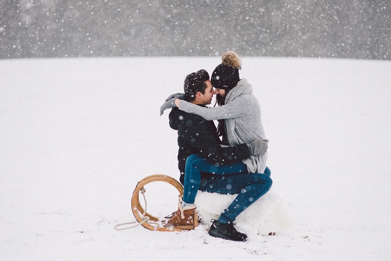 Paarfotos im Schnee Landshut
