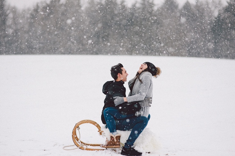Paarfotos im Schnee Landshut