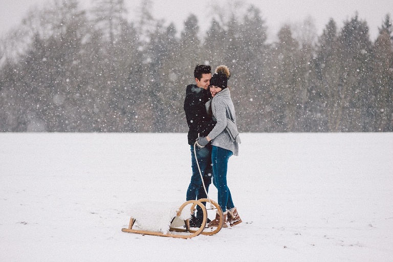 Paarfotos im Schnee Landshut