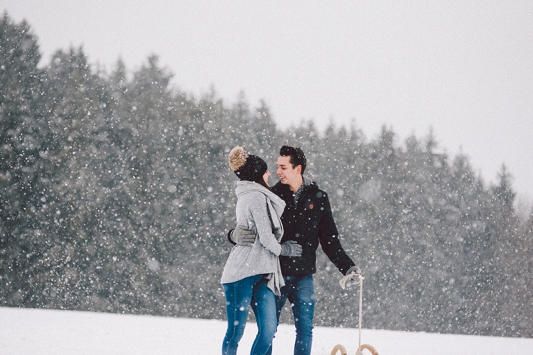 Paarfotos im Schnee Landshut