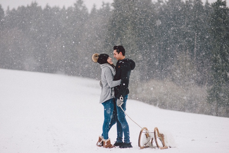 Paarfotos im Schnee Landshut