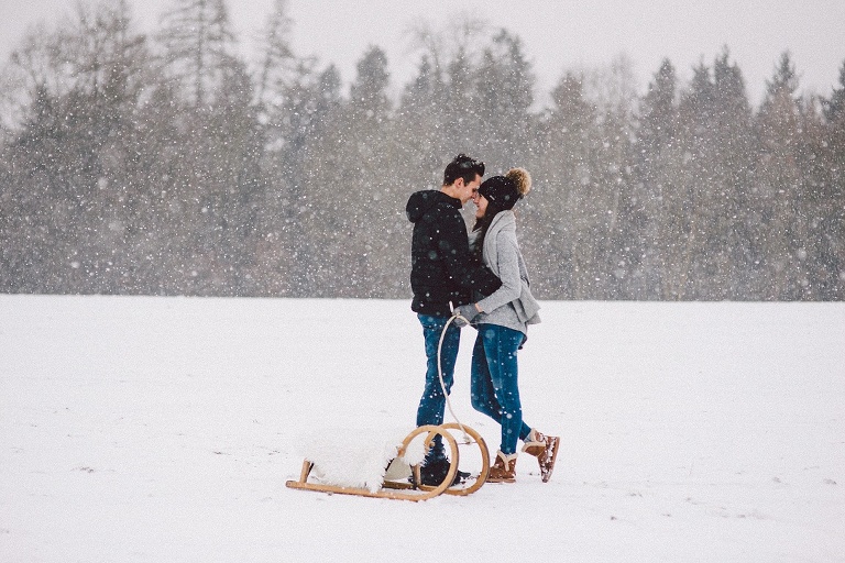 Paarfotos im Schnee Landshut