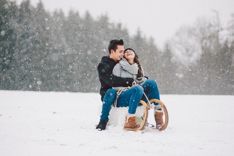 Paarfotos im Schnee Landshut