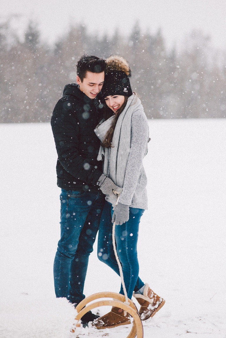 Paarfotos im Schnee Landshut