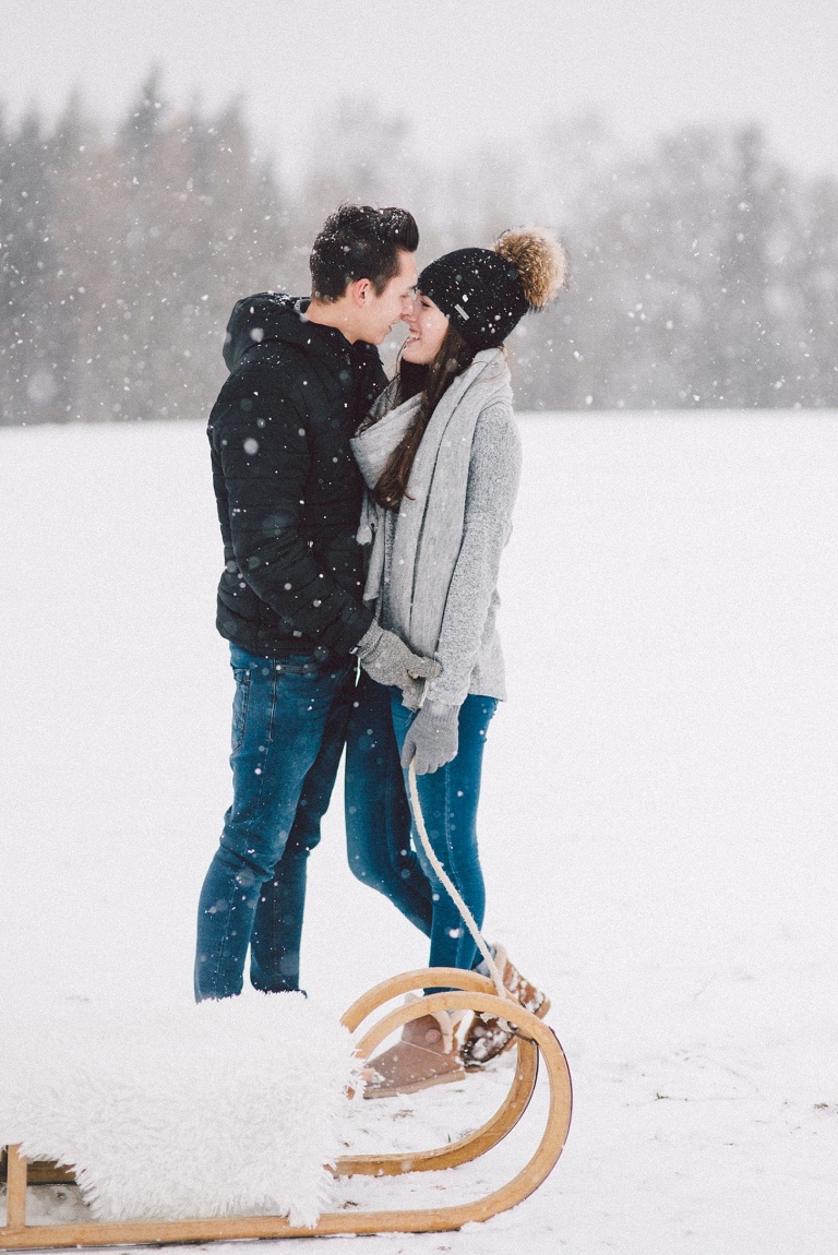 Paarfotos im Schnee Landshut