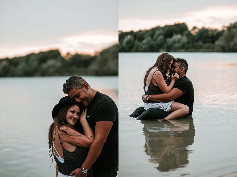 Paarshooting Landshut, Paarfotos im Wasser, Fotograf Moosburg an der Isar